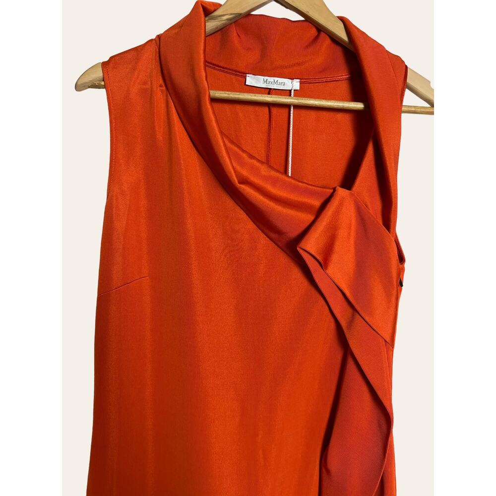 MaxMara Red Sleeveless Mirte Sheath Stretchy Cocktail Dress Size 10 - Picture 3 of 7